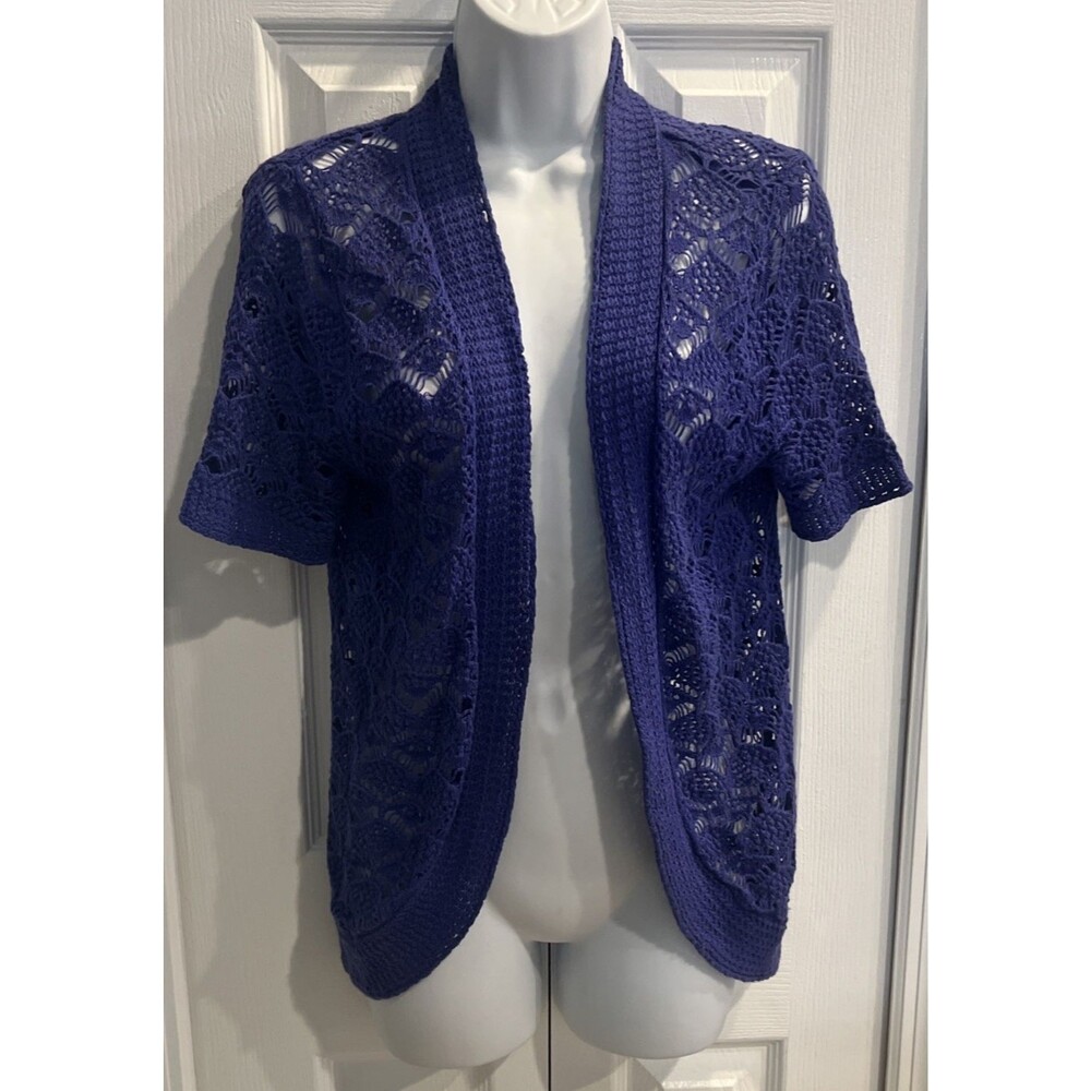 Y2K Crochet Bolero Shrug Cardigan Size S Basic Editions Fairy Coastal Cottage